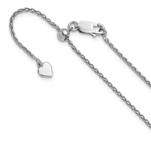 Sterling Silver Adjustable 1.5mm Dimond-cut Spiga Chain