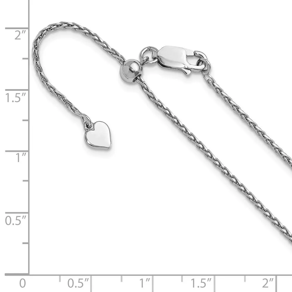 Sterling Silver Adjustable 1.5mm Dimond-cut Spiga Chain