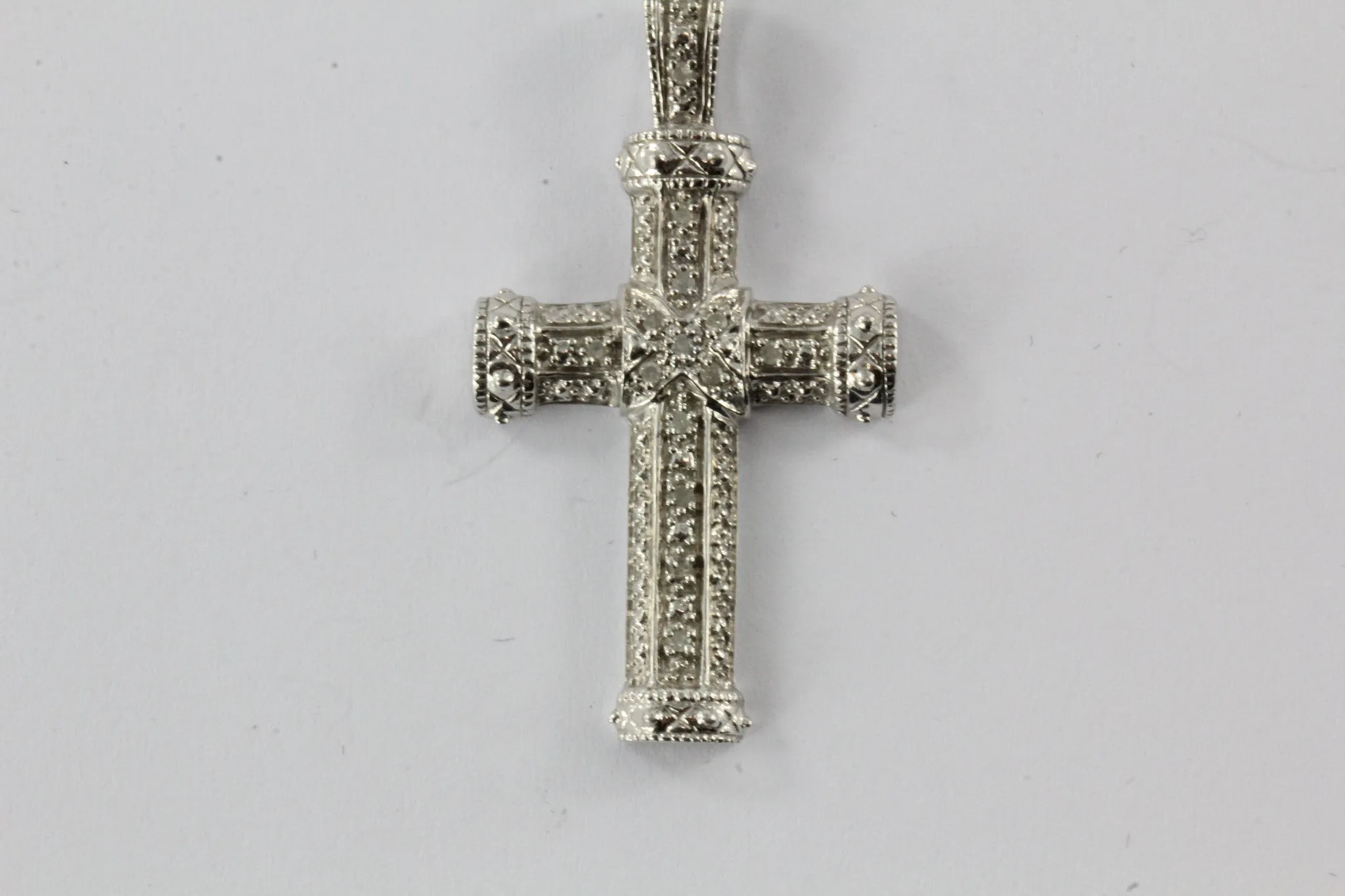 Sterling Silver & Diamond Cross