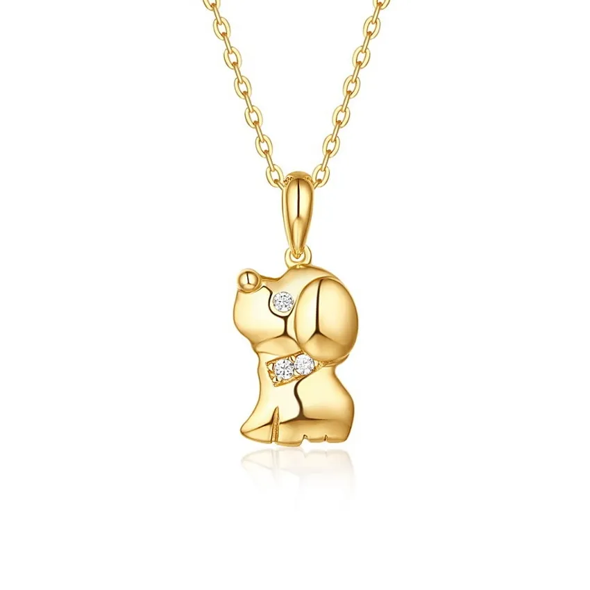 Sterling Silver Dog Pendant Necklace