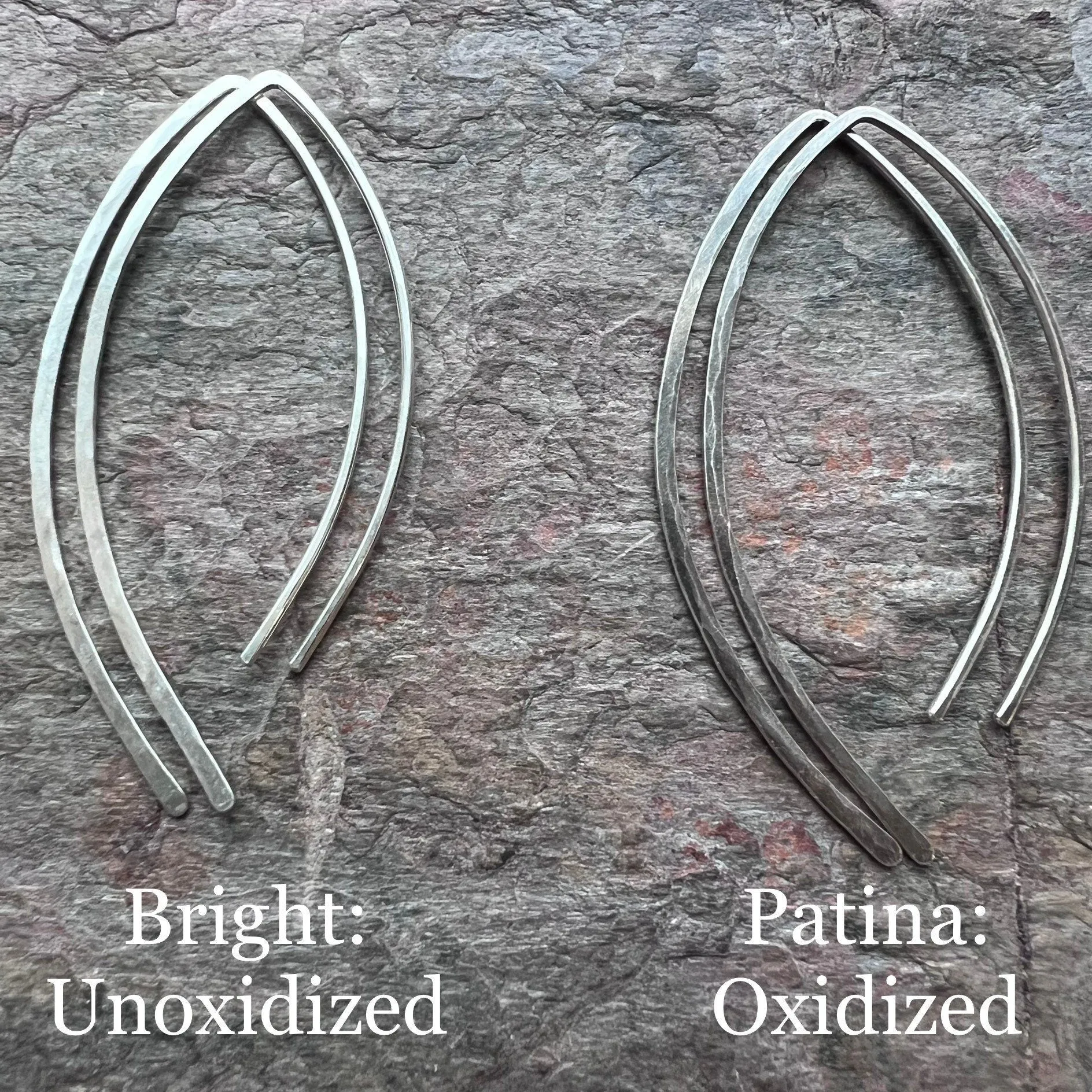 Sterling Silver Earrings Graceful Curve Earrings - Lightweight Long Sterling Silver Earrings