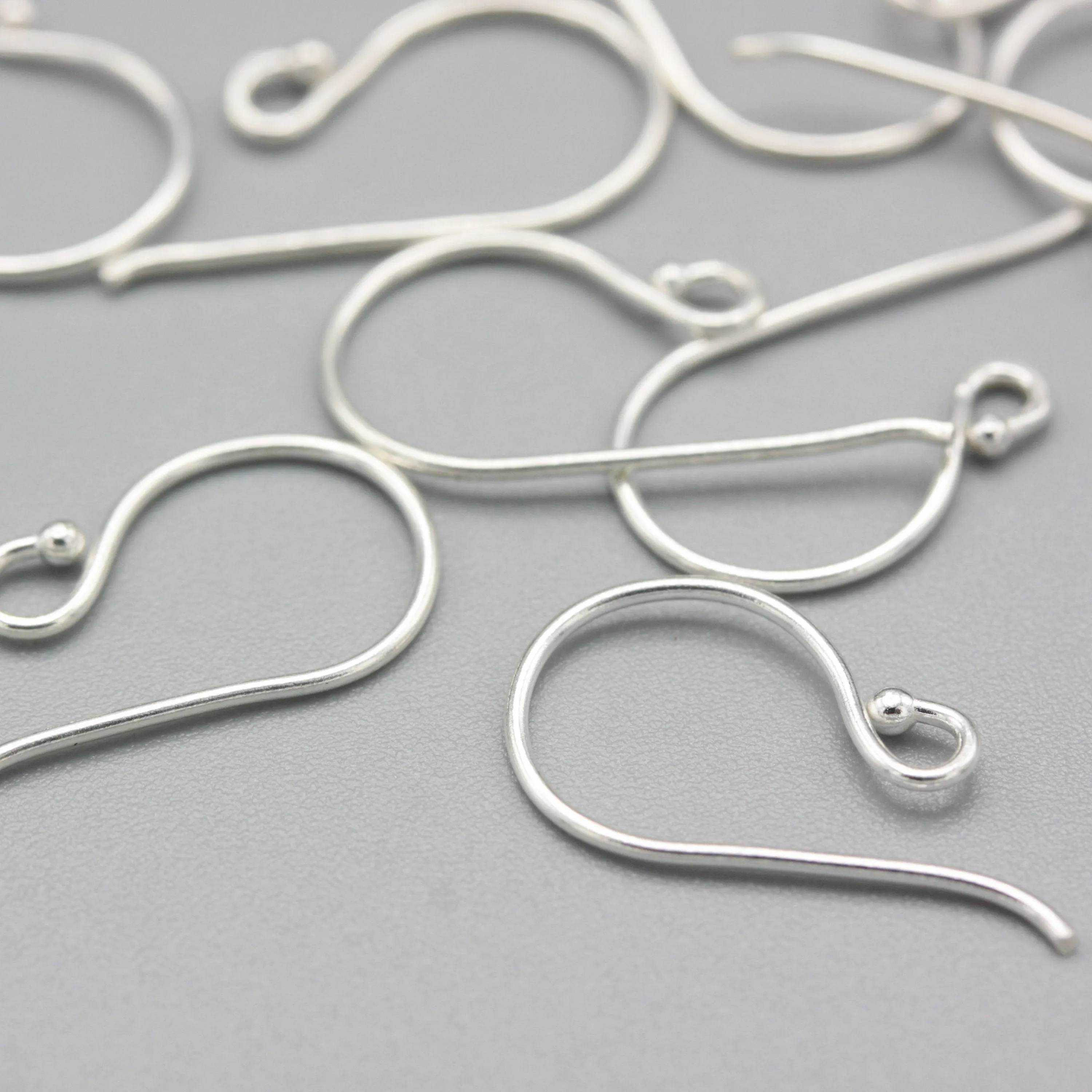 Sterling silver earrings with loop and 1.5 mm ball, Ear Wires, Wire Hooks, 925 Sterling Silver, Ear Hooks, Simple Classic with 1.5mm ball