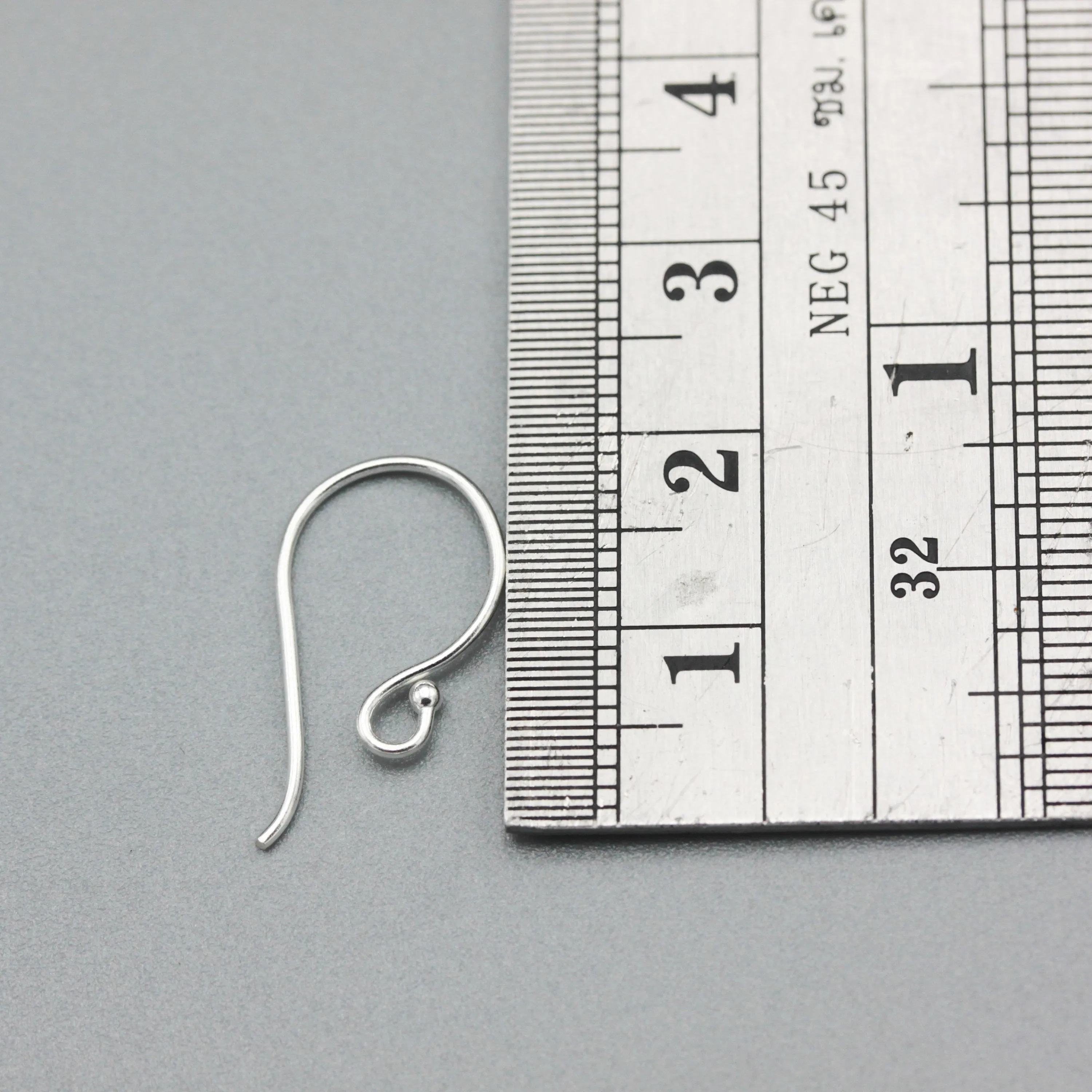 Sterling silver earrings with loop and 1.5 mm ball, Ear Wires, Wire Hooks, 925 Sterling Silver, Ear Hooks, Simple Classic with 1.5mm ball