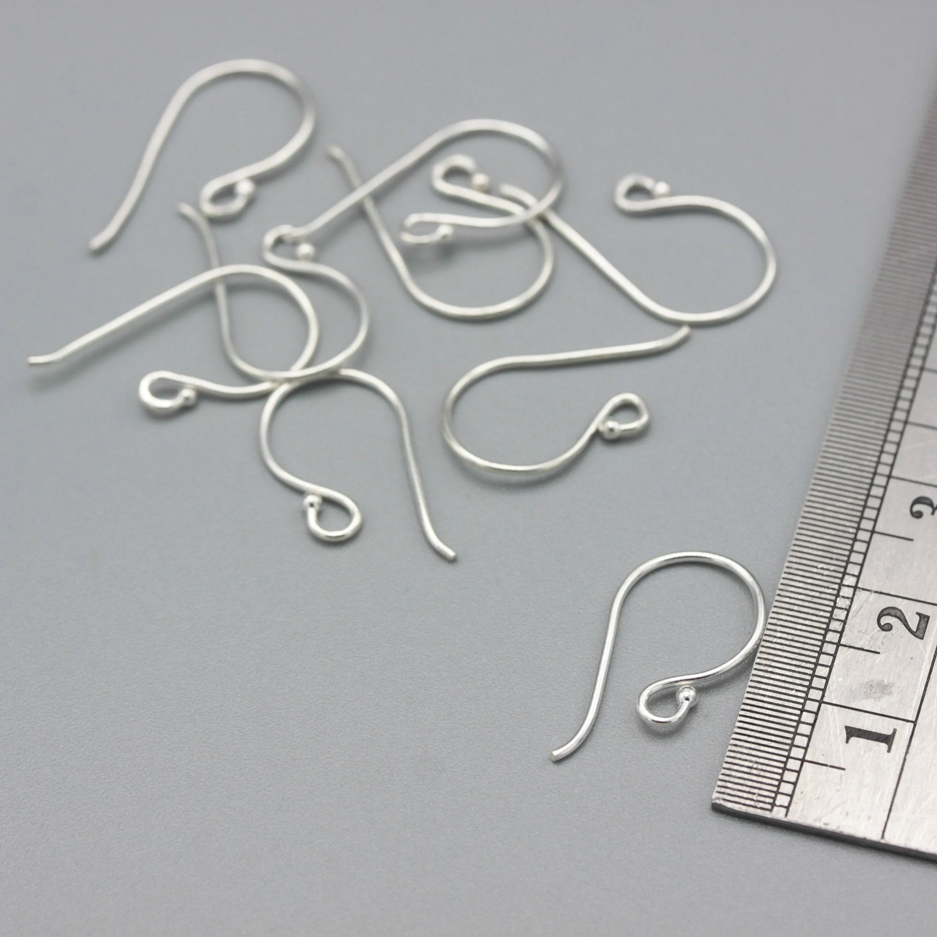 Sterling silver earrings with loop and 1.5 mm ball, Ear Wires, Wire Hooks, 925 Sterling Silver, Ear Hooks, Simple Classic with 1.5mm ball