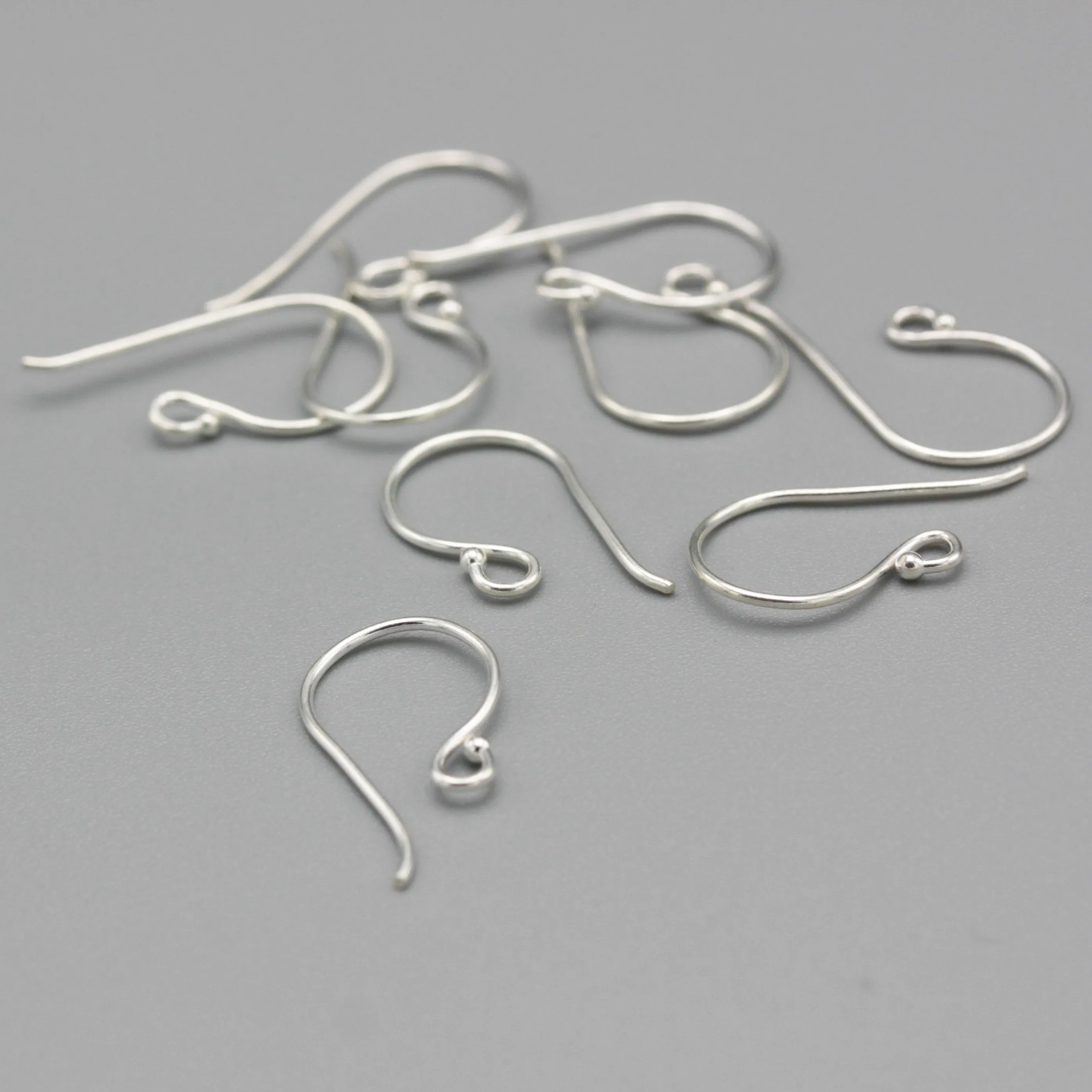 Sterling silver earrings with loop and 1.5 mm ball, Ear Wires, Wire Hooks, 925 Sterling Silver, Ear Hooks, Simple Classic with 1.5mm ball