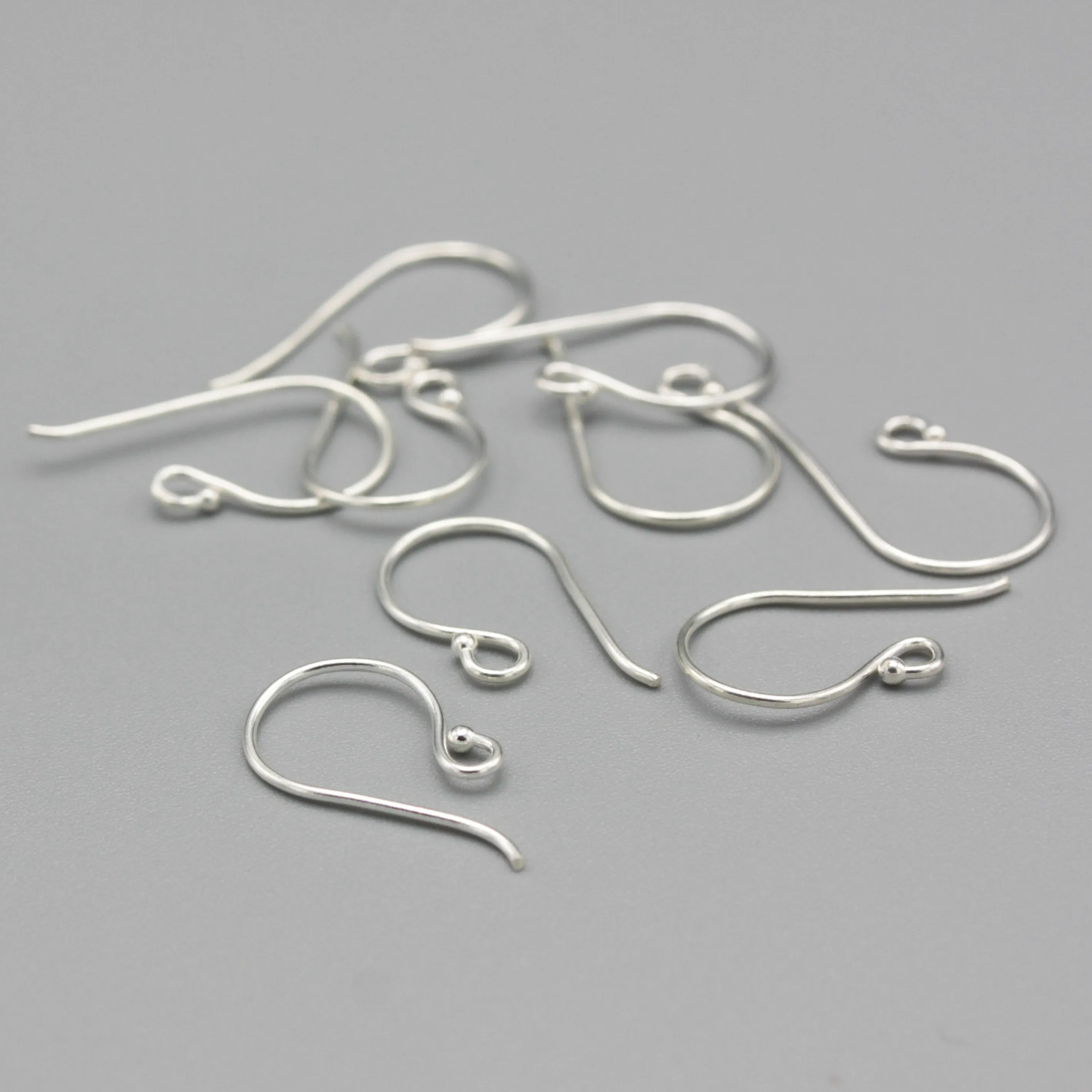 Sterling silver earrings with loop and 1.5 mm ball, Ear Wires, Wire Hooks, 925 Sterling Silver, Ear Hooks, Simple Classic with 1.5mm ball