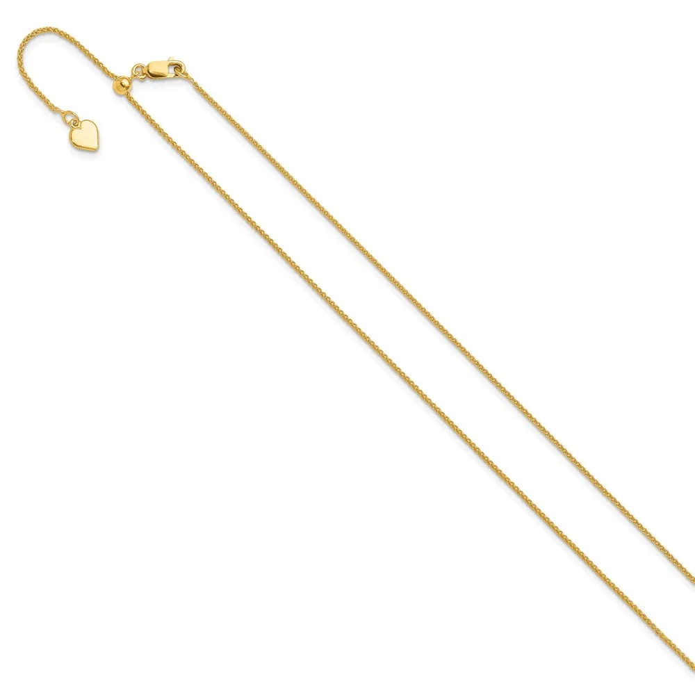 Sterling Silver Gold-plated Adjustable 1mm Spiga Chain
