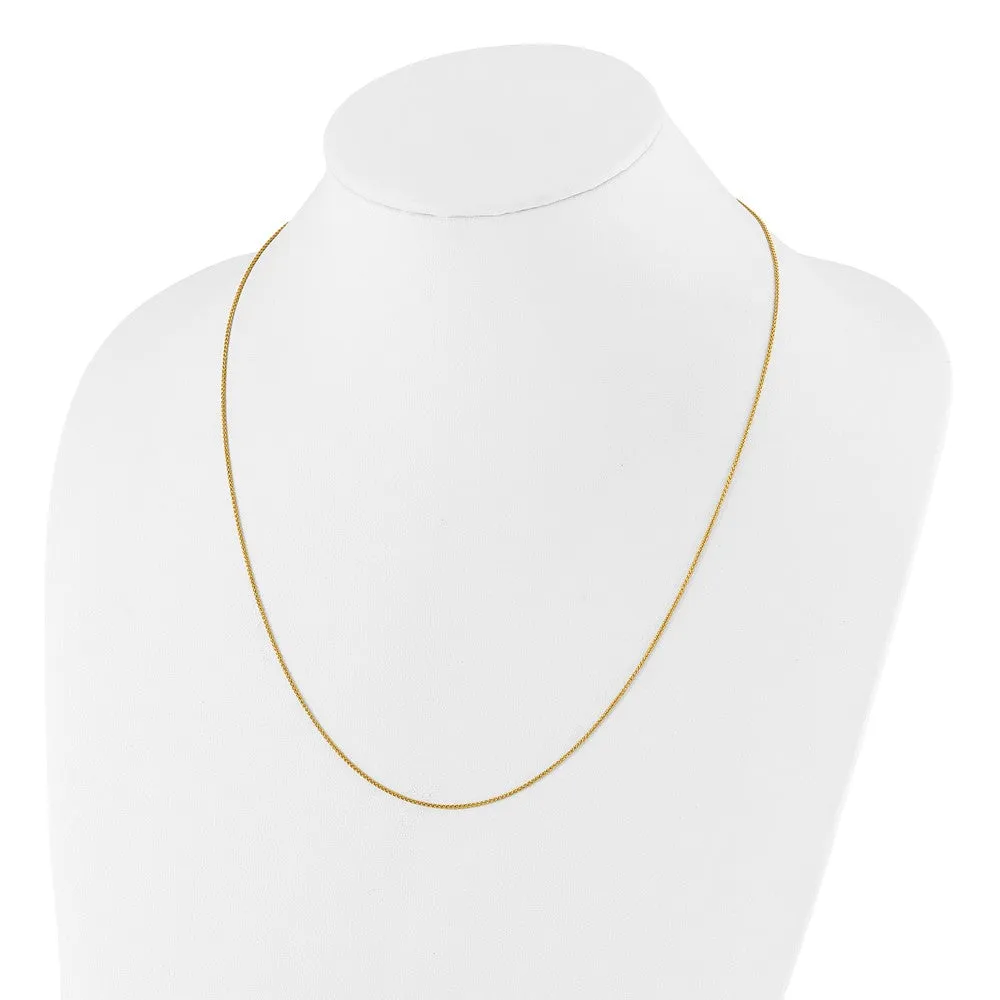 Sterling Silver Gold-plated Adjustable 1mm Spiga Chain