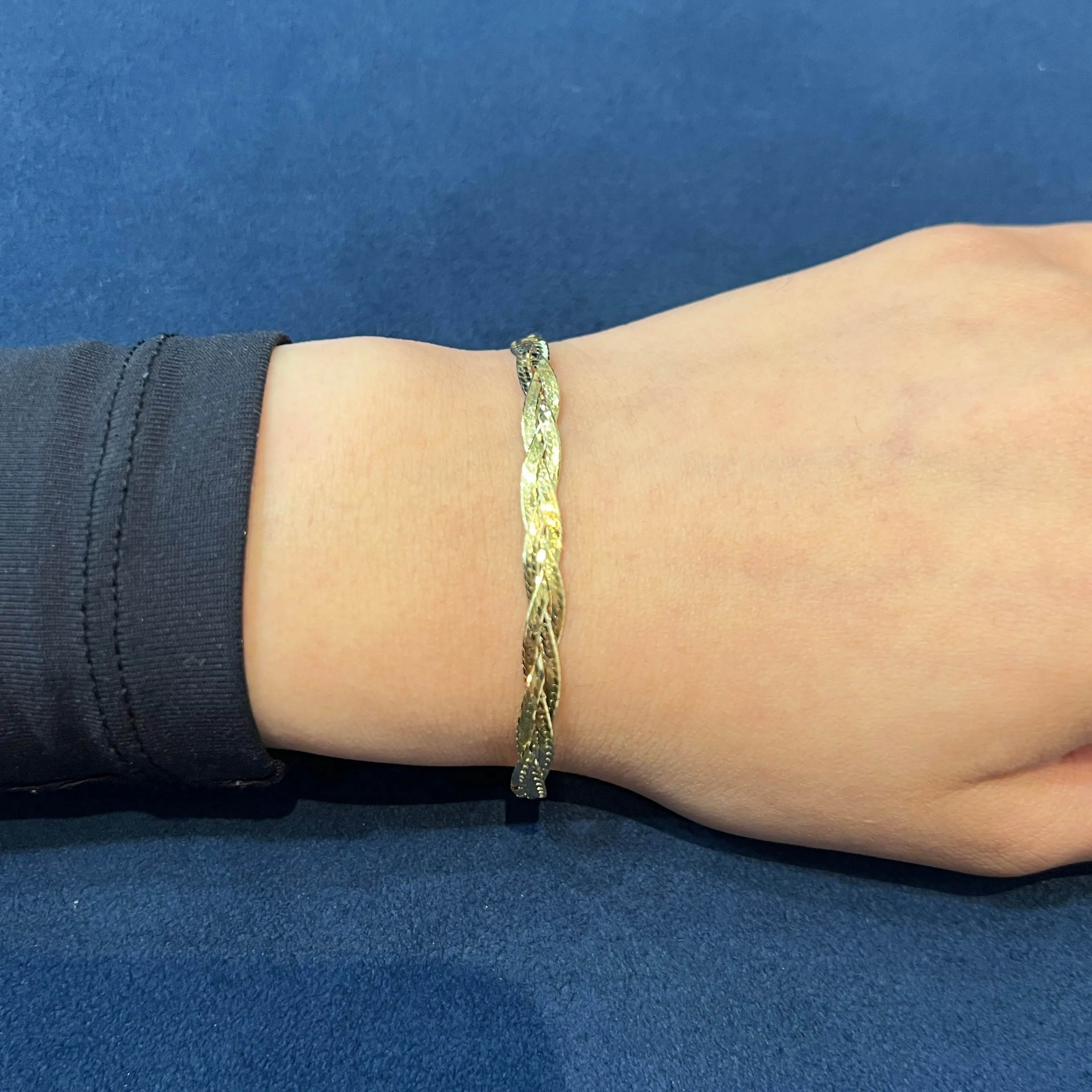Sterling Silver / Gold Vermeil (4mm) Braided Herringbone Bracelet