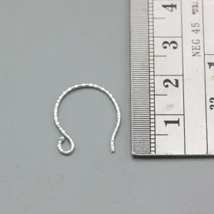 Sterling silver hammered earrings outside loop and ball, Ear Wires, 925 Sterling Silver, Ear Hooks, Simple Classic with 1.5mm ball