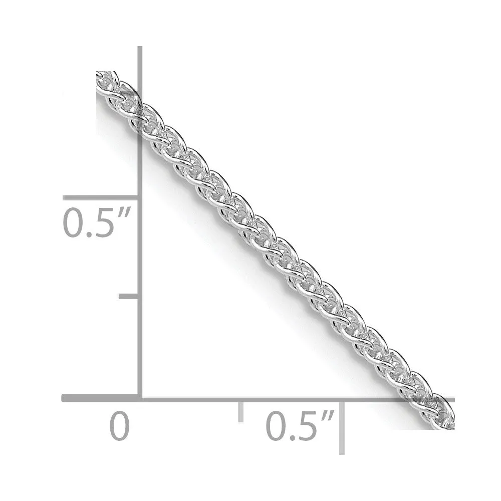 Sterling Silver Rhodium-plated 1.6mm Round Spiga Chain