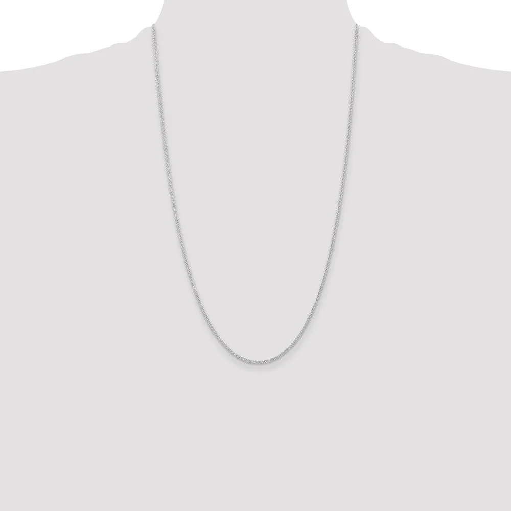 Sterling Silver Rhodium-plated 1.6mm Round Spiga Chain