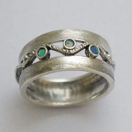 Sterling silver ring, silver yellow gold ring, zircons bad, mothers ring, birthstones ring, two toned band - Entertainment tonight R1240