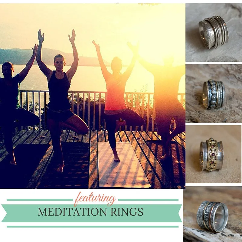Sterling silver ring, spinner ring, botanical ring, spinning ring, wide silver band, meditation ring, filigree ring  - Morning bird R1209E