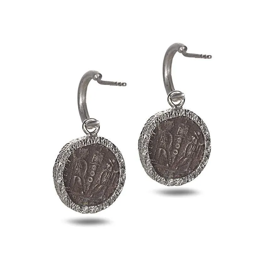 Sterling Silver Small Coin Hoop