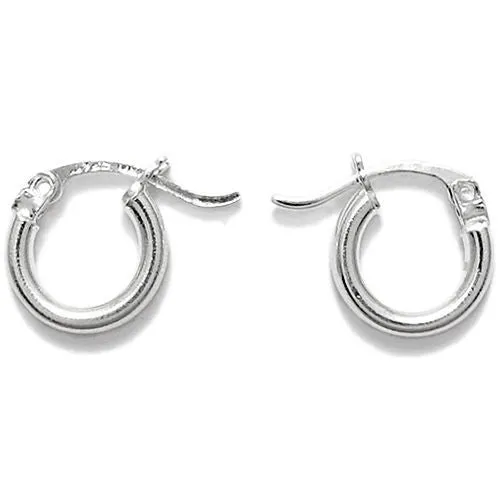 Sterling Silver Small Round Hoop Earrings