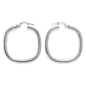Sterling Silver Thin Square Hoop Earrings