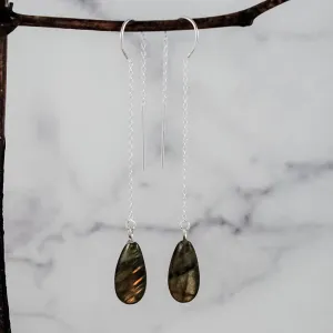 Stone Threader Earrings - Sterling Silver