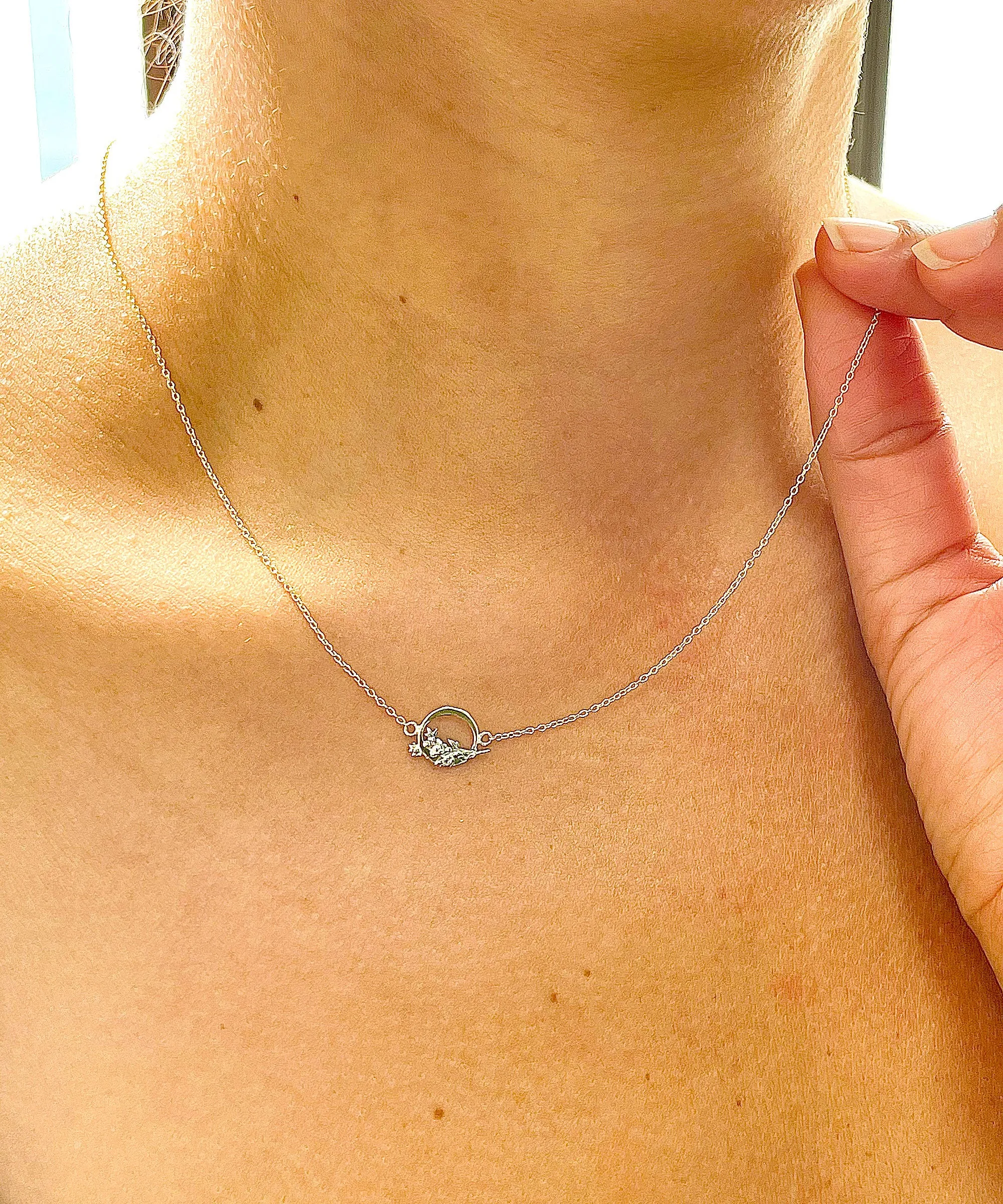 Stunning minimalist Design 14K Solid Yellow And White Gold Tree Of Life In Circle of Love Life Pendent Necklace Wedding Bridal Gift
