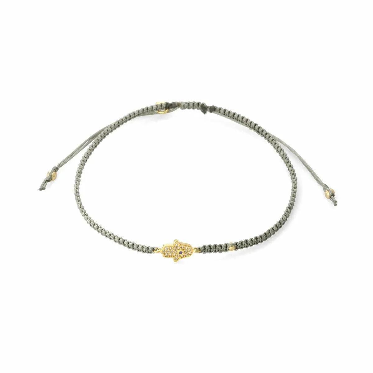 TAI  Braided Silk Cord Bracelet with Mini Hamsa
