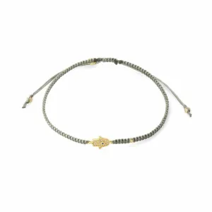 TAI  Braided Silk Cord Bracelet with Mini Hamsa