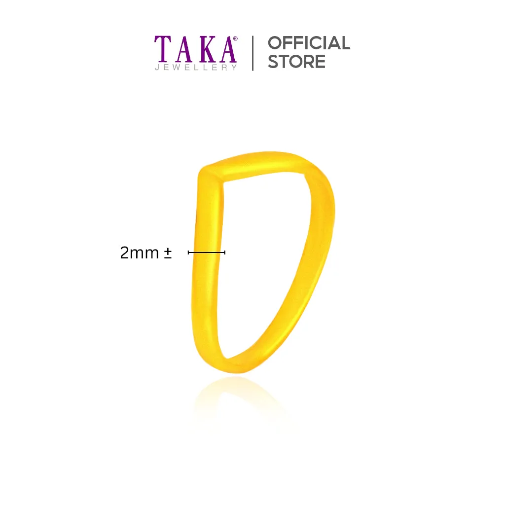 TAKA Jewellery 916 Gold Ring V-shaped