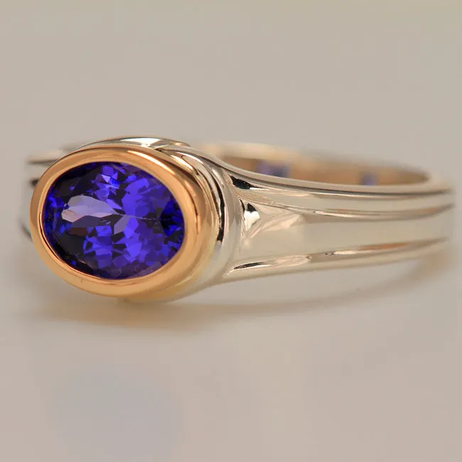 Tanzanite Ring 14kt and Sterling 1.45 Carats