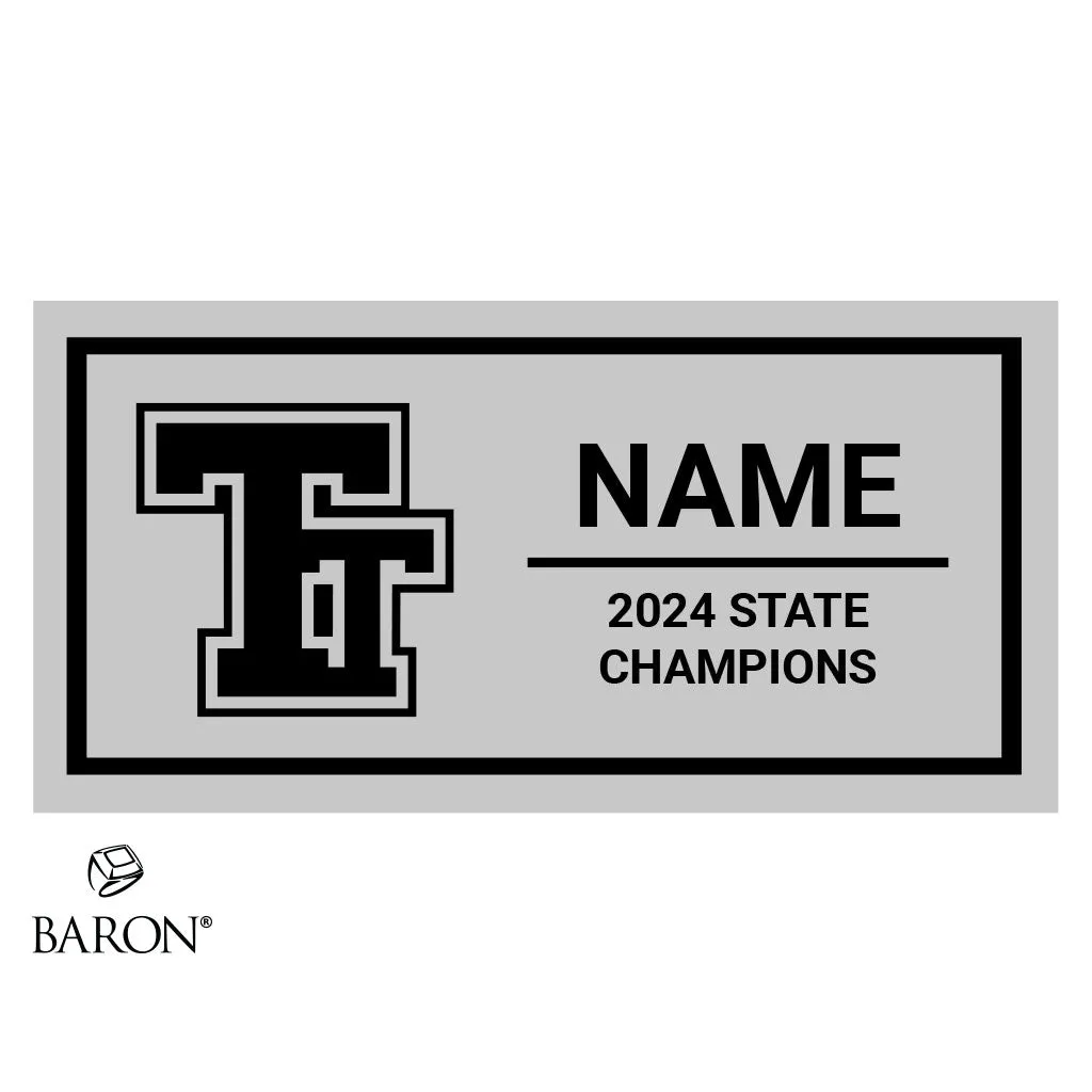 Taos Tiger High School Varsity Cheer 2024 Championship Black Standard Window Ring Box