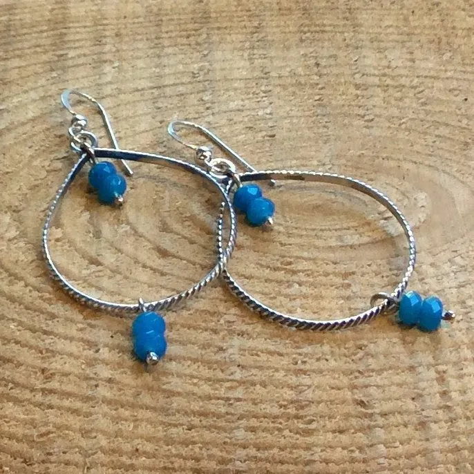 Teardrop earrings, dangle earrings, blue stones earrings, chandelier earrings, stone earrings, boho, gypsy earrings - Be Inspired E8028