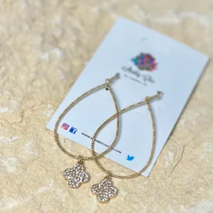 Teardrop Earrings with Quatrafoil Drop