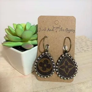 Teardrop Upcycled Hoop Earrings