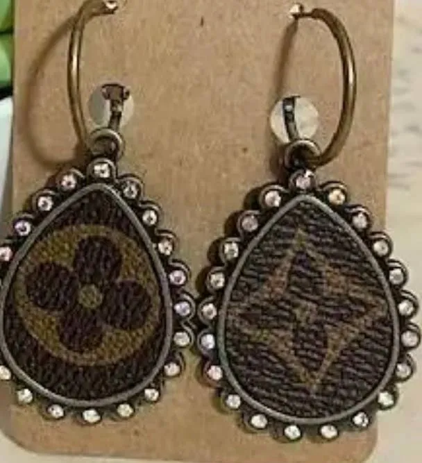 Teardrop Upcycled Hoop Earrings