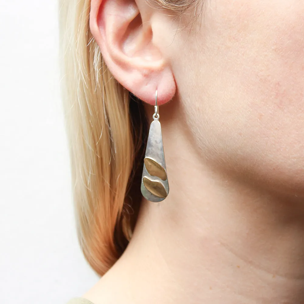 Teardrop with Petals Wire Earrings