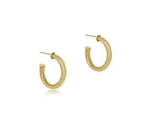 Textured Twist Gold 1.25" Post Hoop - 4mm