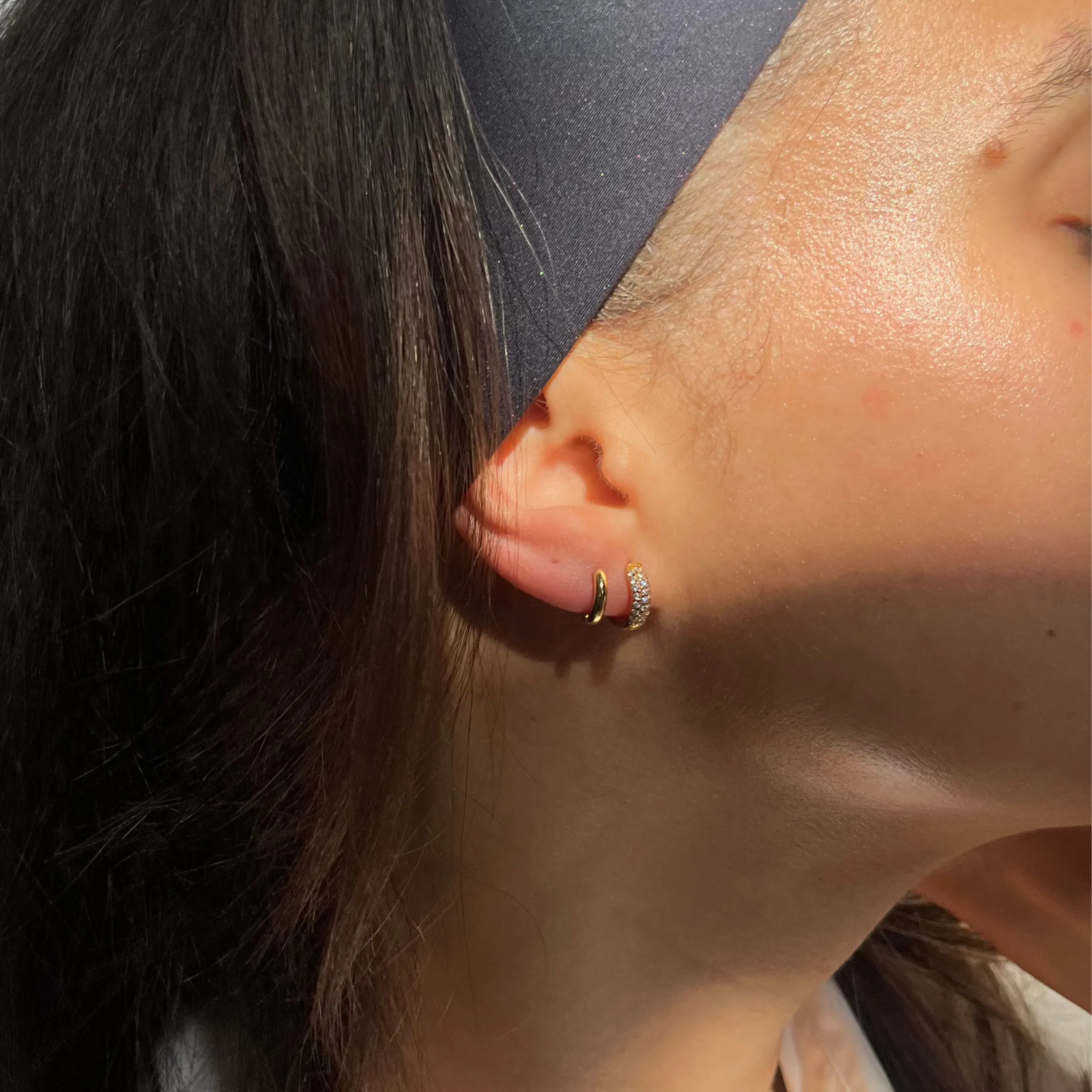 THE BASE HOOP SMALL - 18k gold vermeil