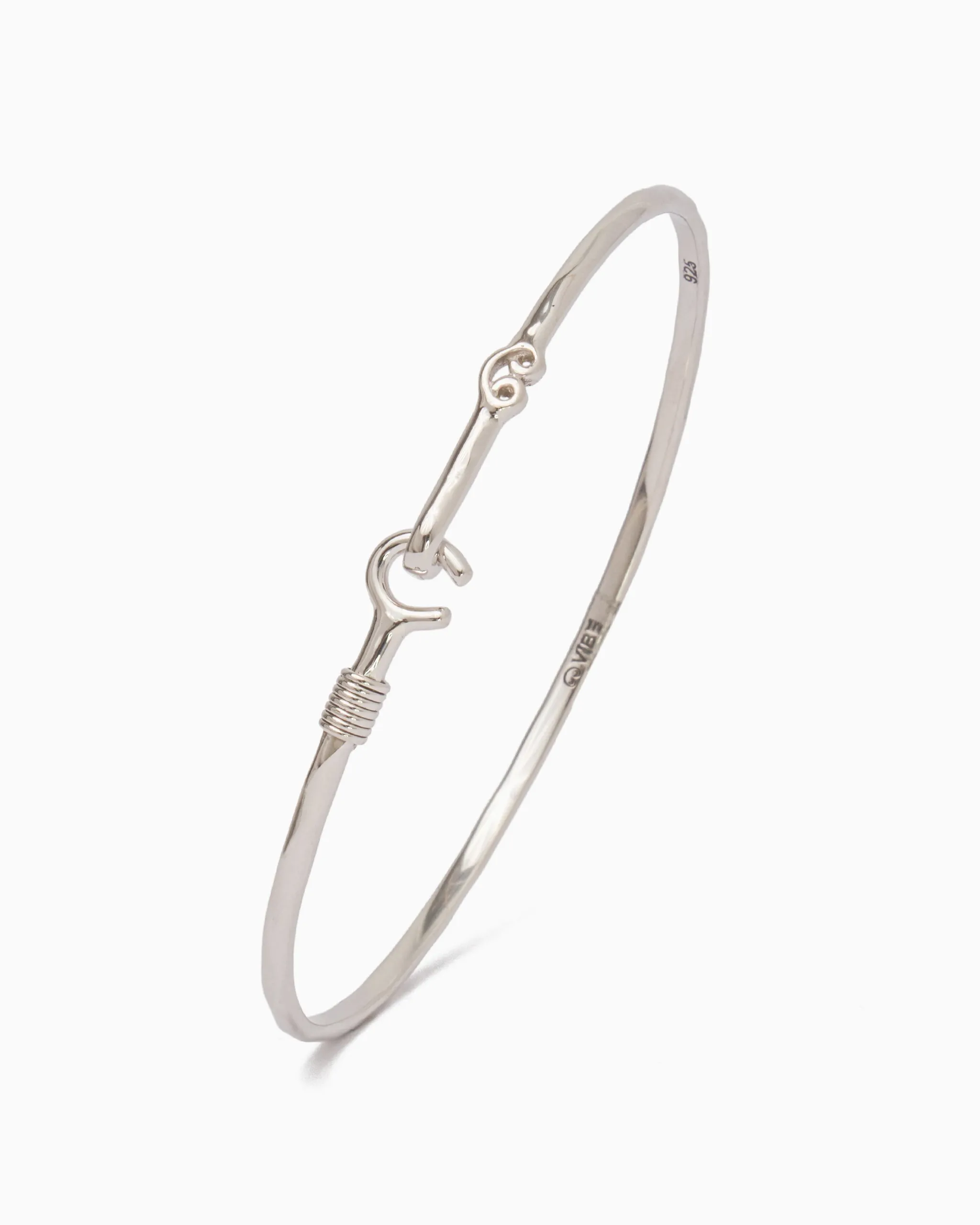 The Hook Bracelet with Open Petroglyph, 2mm