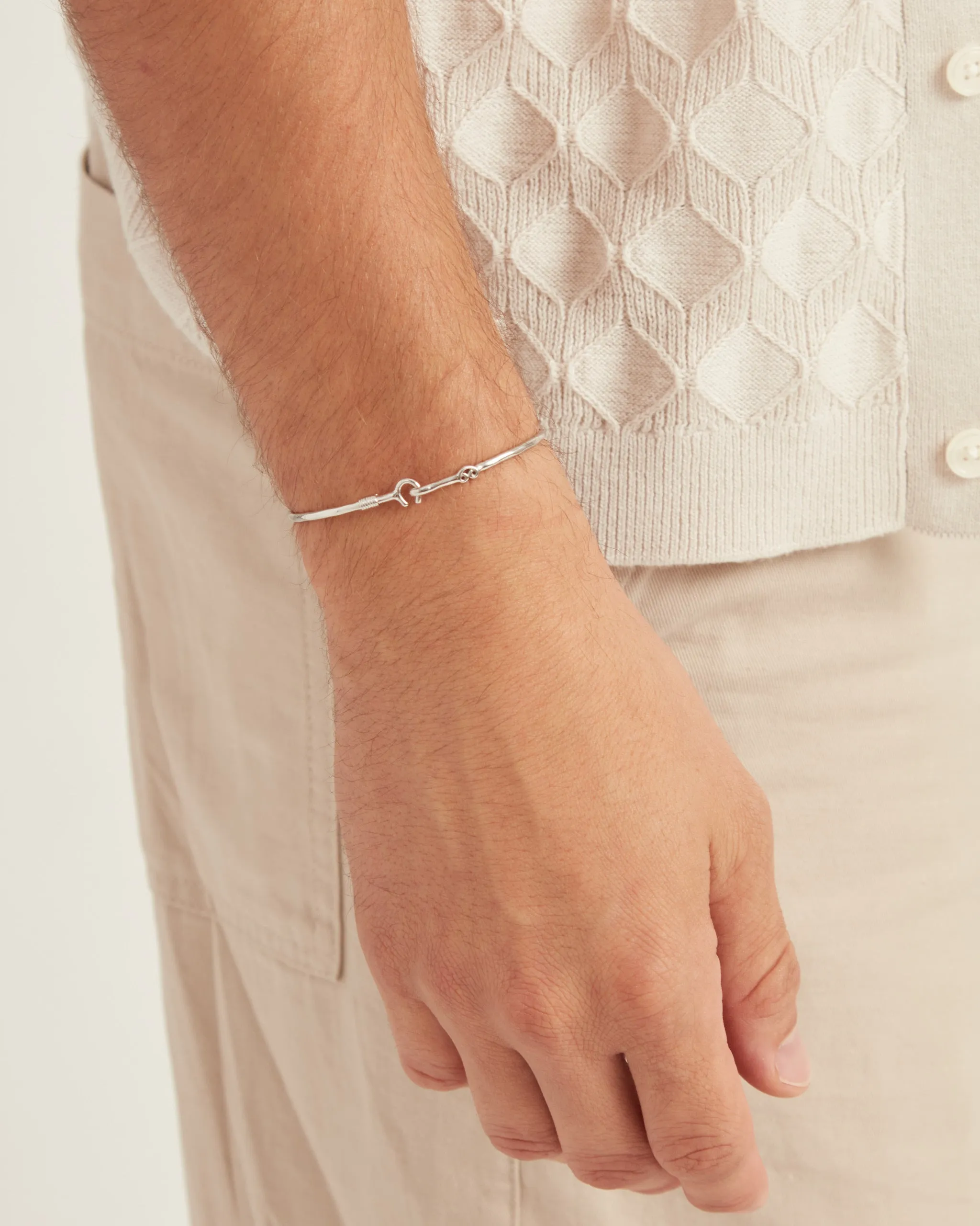 The Hook Bracelet with Open Petroglyph, 2mm