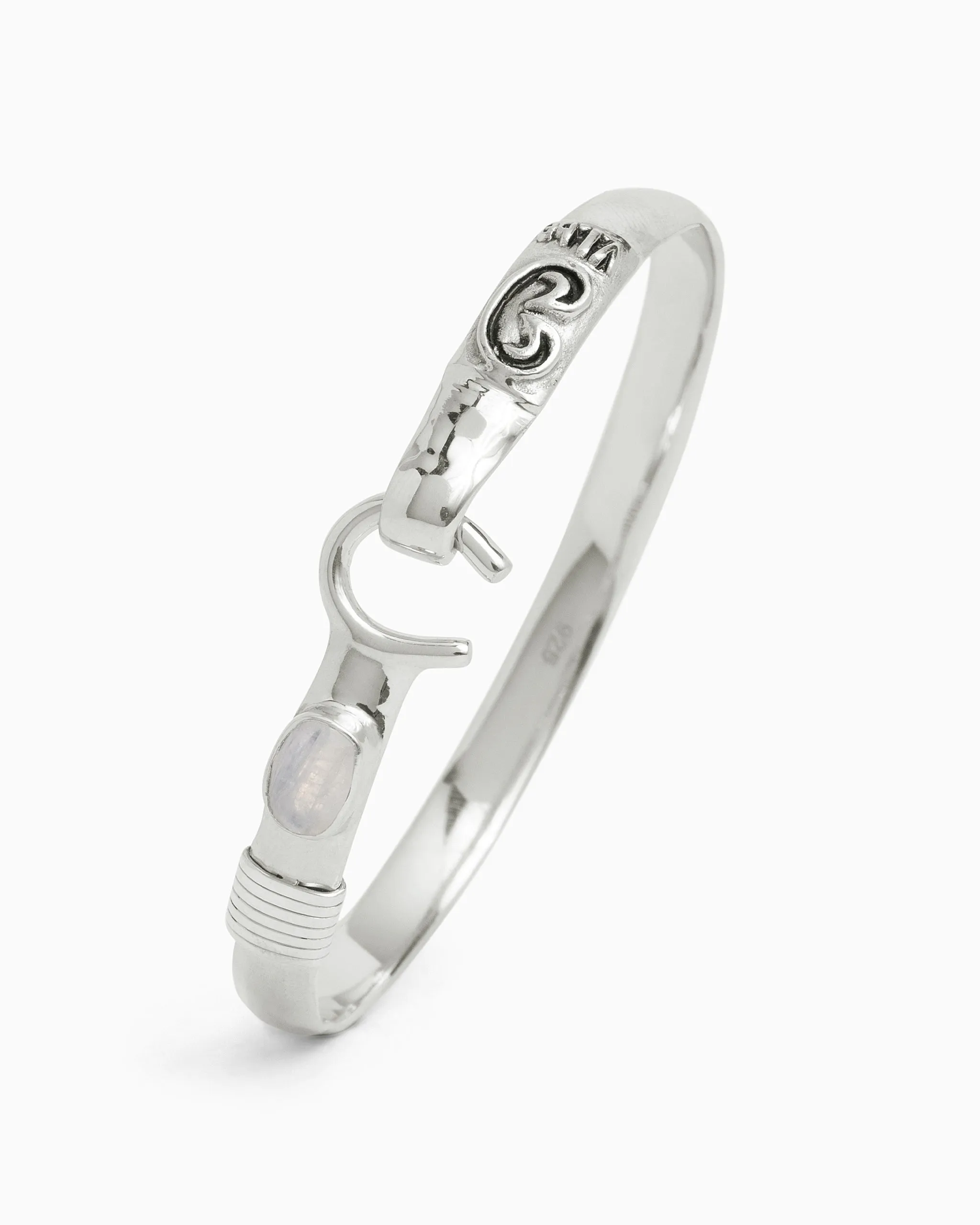 The Hook Bracelet with Stone, 6mm - Moonstone