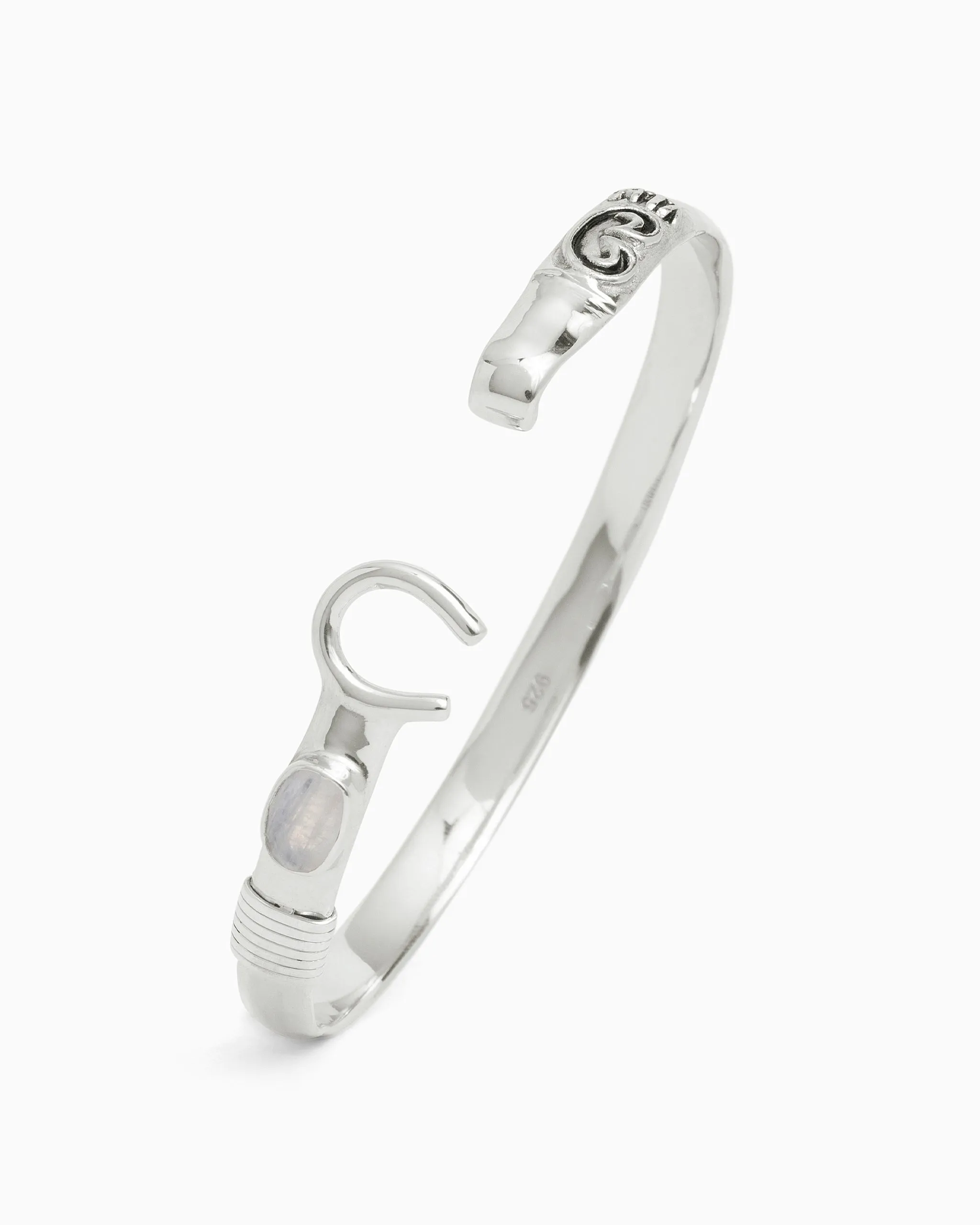 The Hook Bracelet with Stone, 6mm - Moonstone