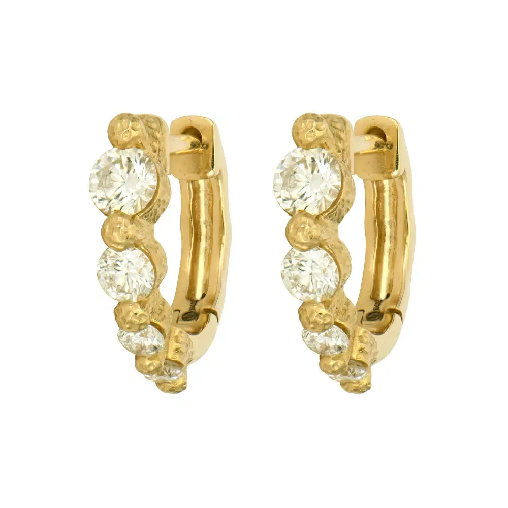 Three Stories Timeless Small Graduated Diamond Hoop