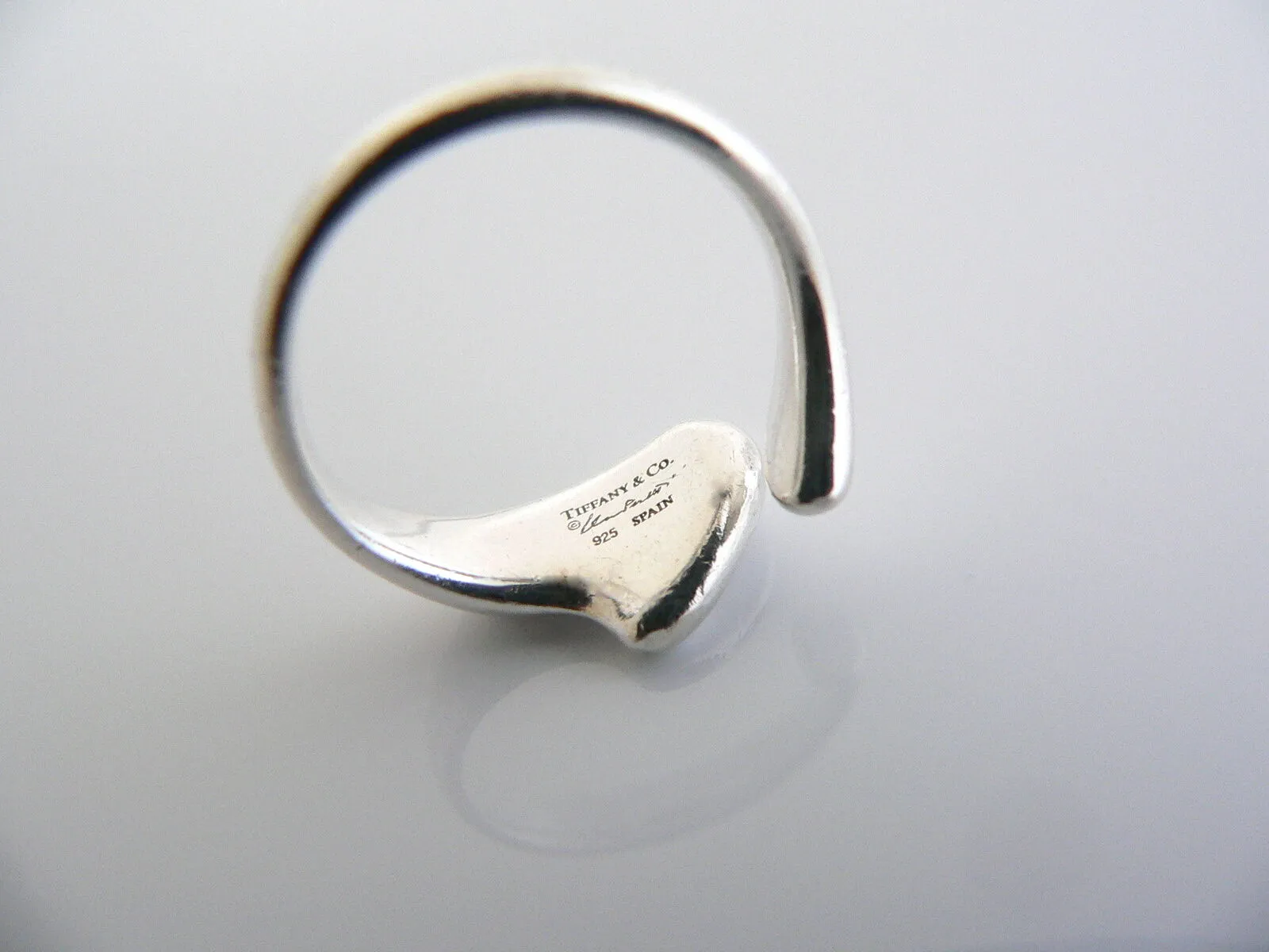 Tiffany & Co Silver Peretti Full Heart Ring Band Sz 6.5 Gift Love Statement