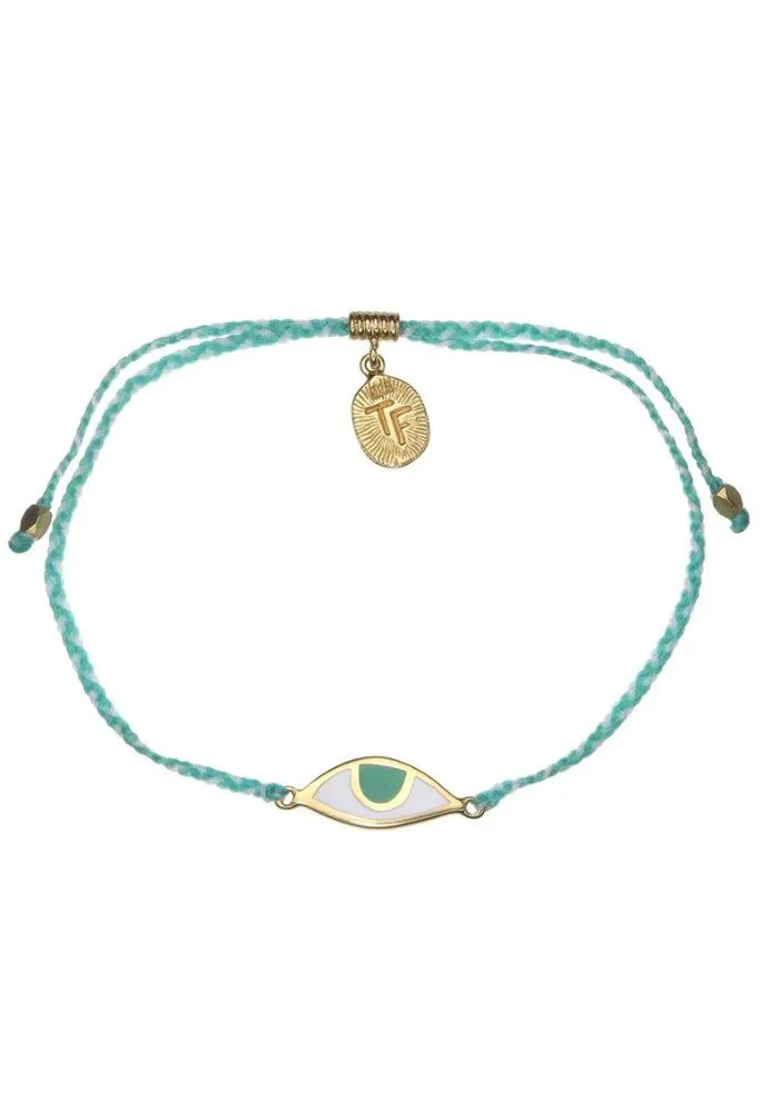Tiger Frame Eye Aqua/Cream Protection Bracelet