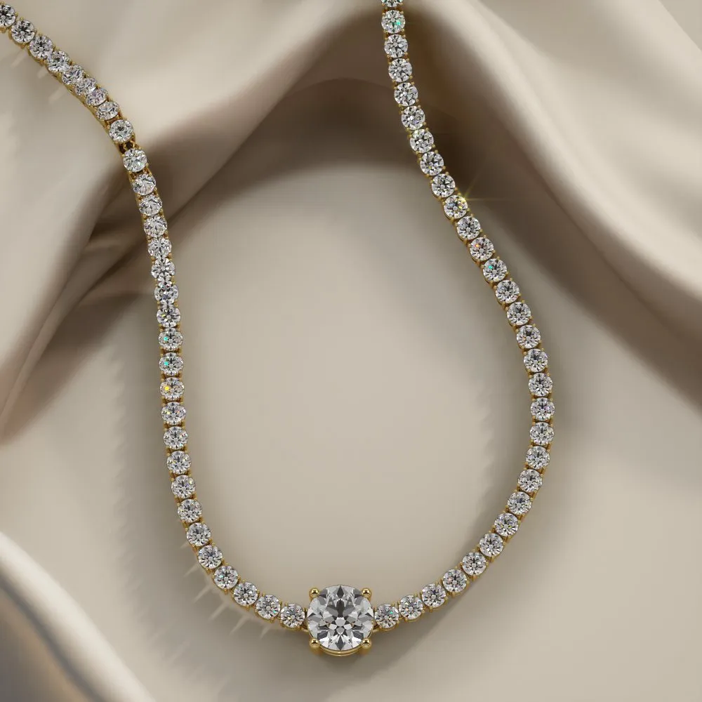 Timeless Dreams Brilliance Round Lab-Grown Diamond Necklace with 6.06 ct.(finished) 2mm, 5.1mm