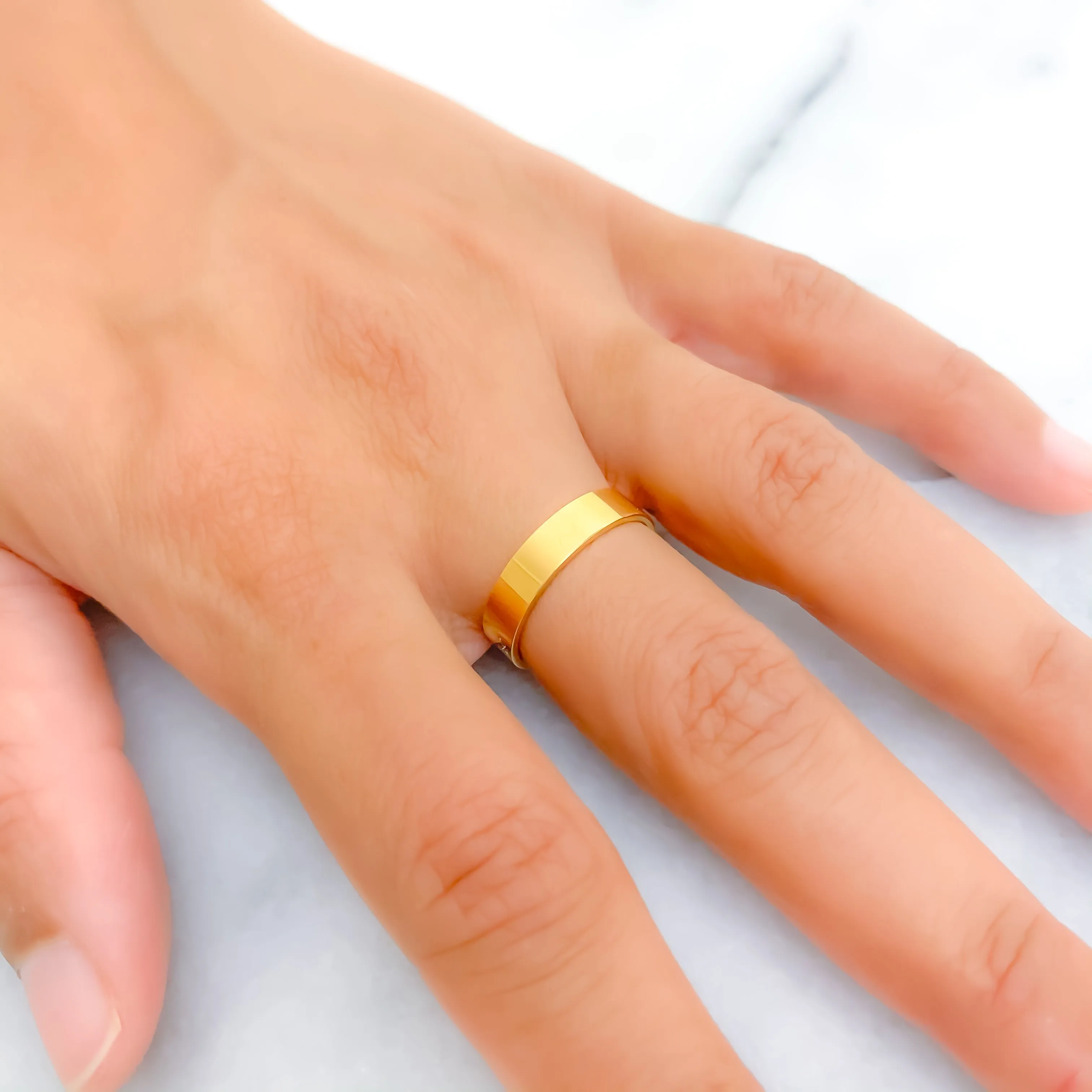 Timeless Smooth Finish 22k Gold Band