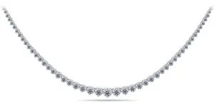 Timeless Three Prong Diamond Tennis Lab-Grown Diamond Necklace with 15.04 ct.(finished)