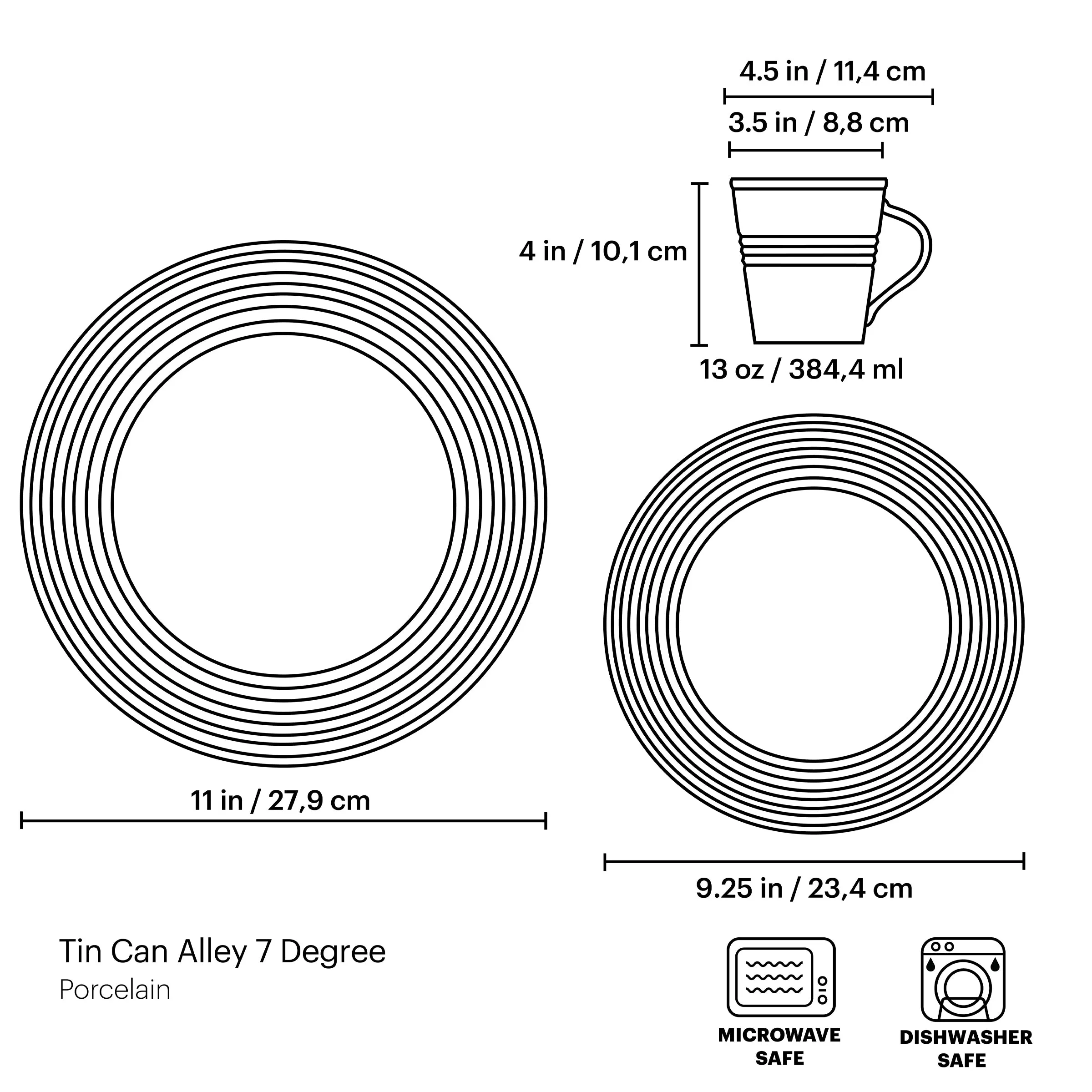 Tin Can Alley 12-piece Dinnerware Set