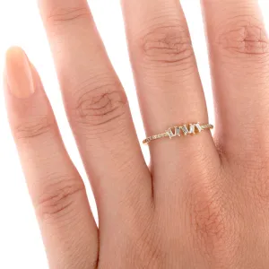 Tiny Baguette Ring For Women V0256