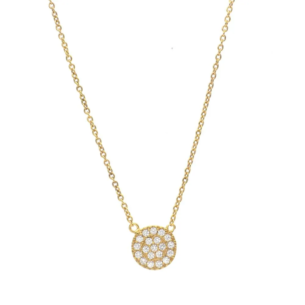 TINY DISC NECKLACE, GOLD
