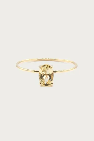 TINY OVAL RING WITH HELIODOR