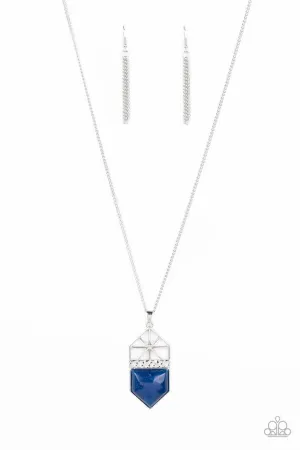 Trailblazing Talisman - Blue - Lapis Stone Pendant Paparazzi Necklace